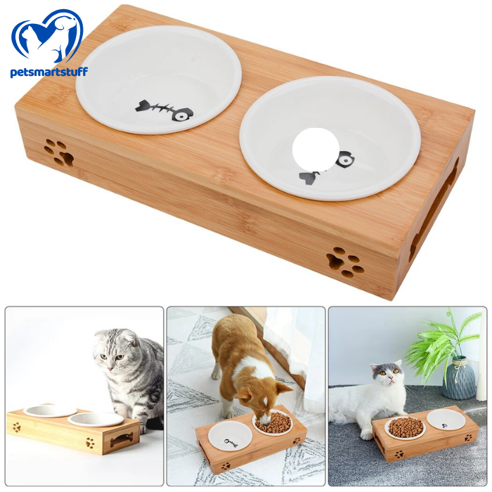 Bamboo Pet Feeder