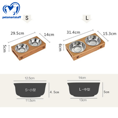 Bamboo Pet Feeder